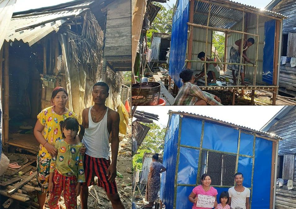 This new home, constructed with bamboo and plastic