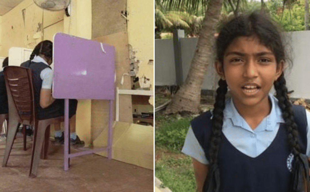 An old community church in Irupalai village was used as a school until donations enabled the building of a new school.